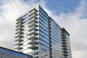 E2, a 356-unit luxury apartment project from Fifield Cos. in Evanston, is now open. First move-ins are slated for March.