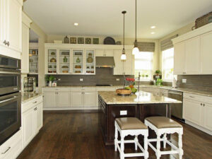 Meritus Homes is offering an inventory home for summer delivery in the Greenbrook neighborhood of Highland Woods in Elgin. The home will feature kitchen finishes similar to those pictured here, including stainless steel appliances, 42-inch cabinetry and granite countertops