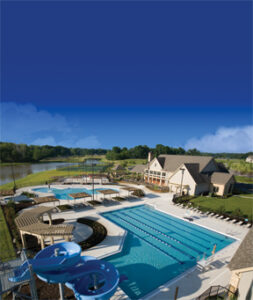 A clubhouse and resort-style pool are among the amenities at Highland Woods in Elgin, where Meritus Homes is building single-family homes in its exclusive Greenbrook neighborhood.