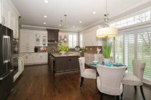 The new model home at Greenbrook at Highland Woods showcases kitchen finishes included in all Meritus homes, such as 42-inch cabinetry, granite countertops and stainless steel appliances. 