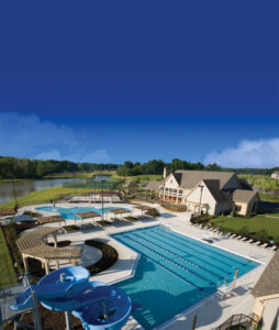 Homeowners at Greenbrook at Highland Woods in Elgin have access to the community’s exclusive Owners Club, which features a clubhouse, fitness center, sports courts, and resort-style pool. 
