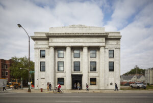 The recently restored Stony Island Arts Bank is a primary venue during the Chicago Architecture Biennial.