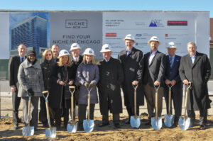 Taylor Johnson with clients Ascend Real Estate Group, FitzGerald Associates Architects and Proper Title, LCC at the Niche 905 groundbreaking.