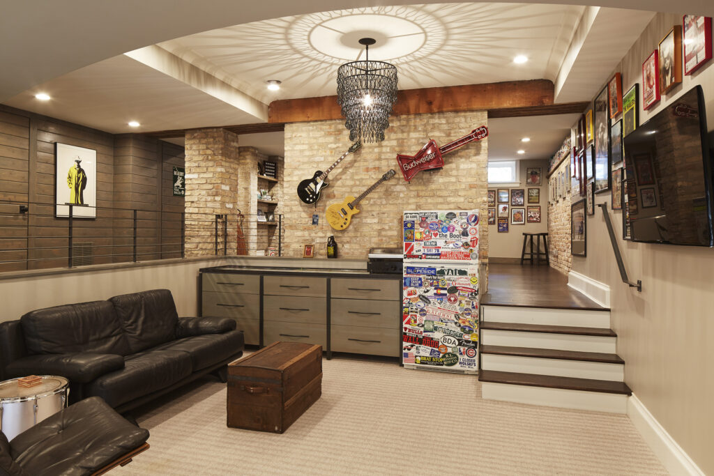 Morgante Wilson designed this jam room for a Chicago-area dad.