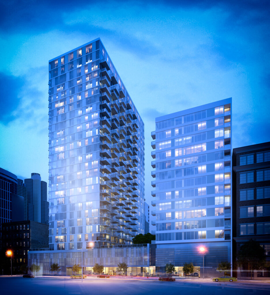 1333 South Wabash, a 305-unit luxury rental tower in the South Loop, has started pre-leasing for first move-ins this August.