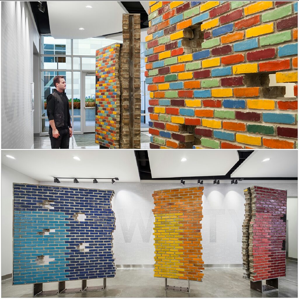 The artful homage to the New City YMCA is located in the walkway connecting Halsted Street to the NEWCITY plaza.