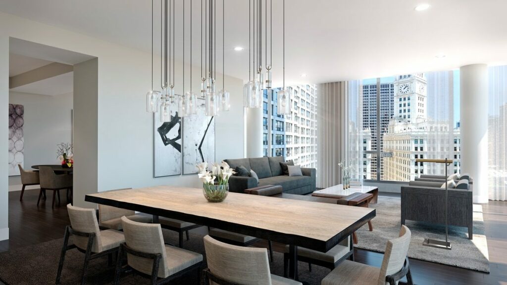 Belgravia Group's new floor plans at Renelle on the River offer sweeping views of the Chicago River and surrounding architecture in River North.