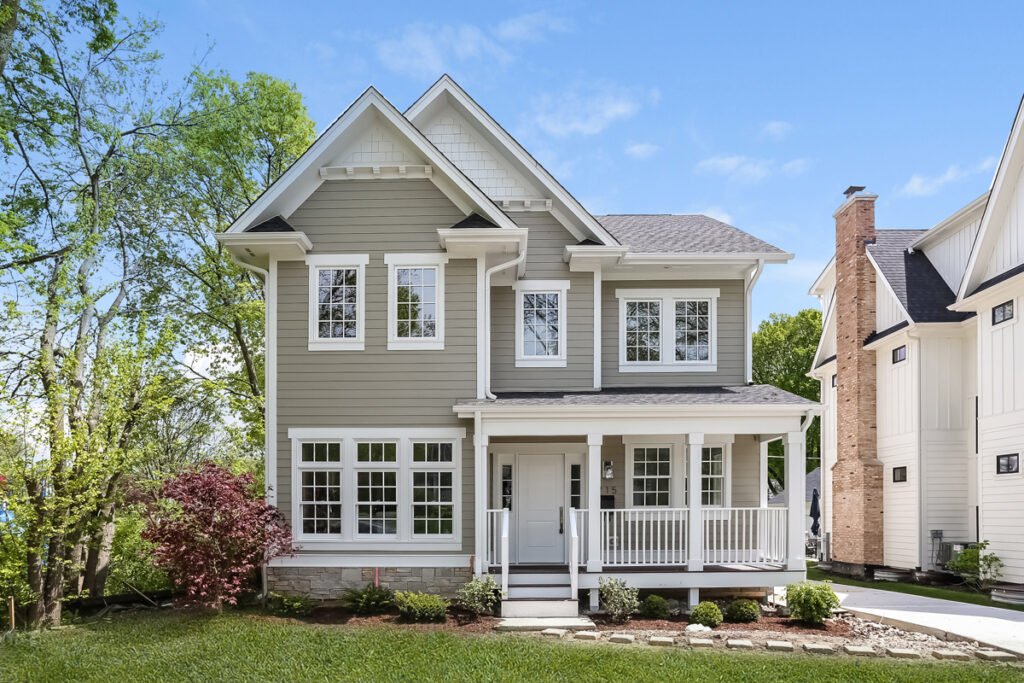 This new-construction home by Barnett Homes is located next to a neighborhood park in Hinsdale.