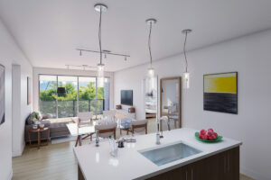 The residences at 1620 Central are well-appointed with condo quality finishes and a contemporary design sensibility.