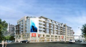  At Century West Partners, NEXT on Sixth in LA, a new flexible-format Target store and colorful art transform a street corner.  