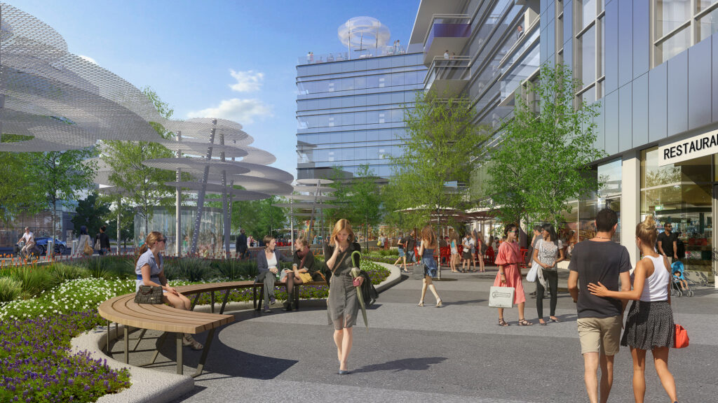 The KTGY-designed Central Park Station One takes advantage of a transit-oriented location outside Denver's central business district.