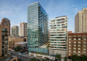 Chicago-based The Habitat Company has recently acquired 1333 S. Wabash (the taller building on the left), a 305-unit Class A rental tower in Chicago’s South Loop neighborhood.